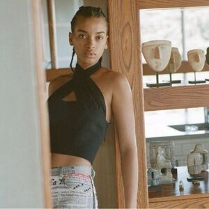 With Jean Tulip Top Black XS